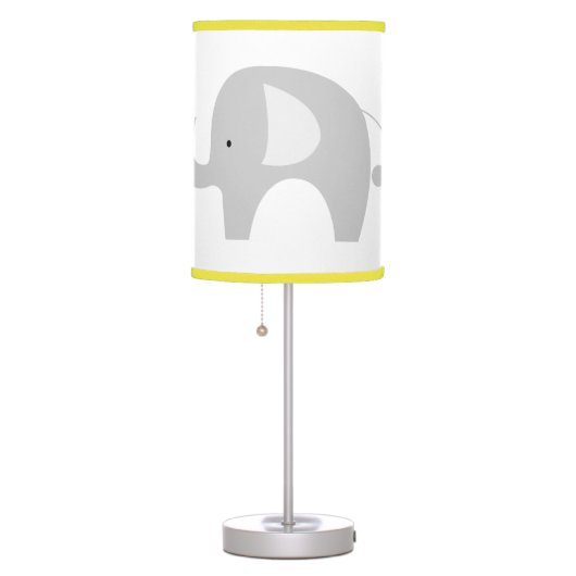 Mod Elephant White with Yellow Trim Table Lamp (Right)