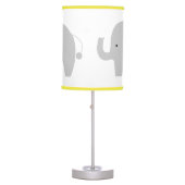 Mod Elephant White with Yellow Trim Table Lamp (Front)
