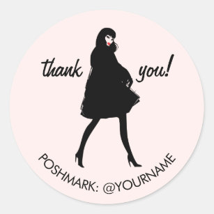 Mod Fashion Girl Boutique, Poshmark Seller Pink Classic Round Sticker