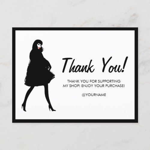 Mod Fashion Girl Boutique Poshmark Thank You Postcard
