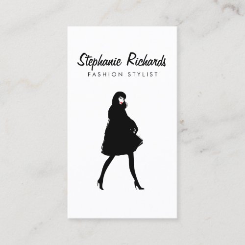 Mod Fashion Girl Boutique Stylist Business Card