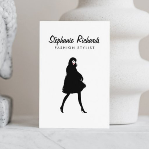 Customizable Mod Fashion Girl Boutique, Stylist Business Card
