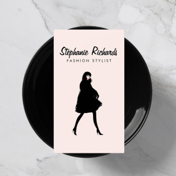 Mod Fashion Girl Boutique  Stylist Pink Business Card by 1201am at Zazzle