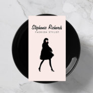 Mod Fashion Girl Boutique, Stylist Pink Business Card at Zazzle