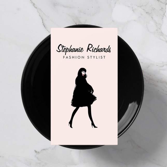 Mod Fashion Girl Boutique, Stylist Pink Business Card (Creator Uploaded)