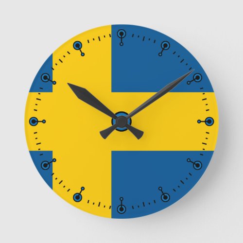 Mod Flag of Sweden Wall Clock