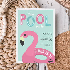 Mod Flamingo | Pool Party Birthday Invitation