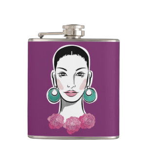 Mod Fleur 1960s Woman Hip Flask