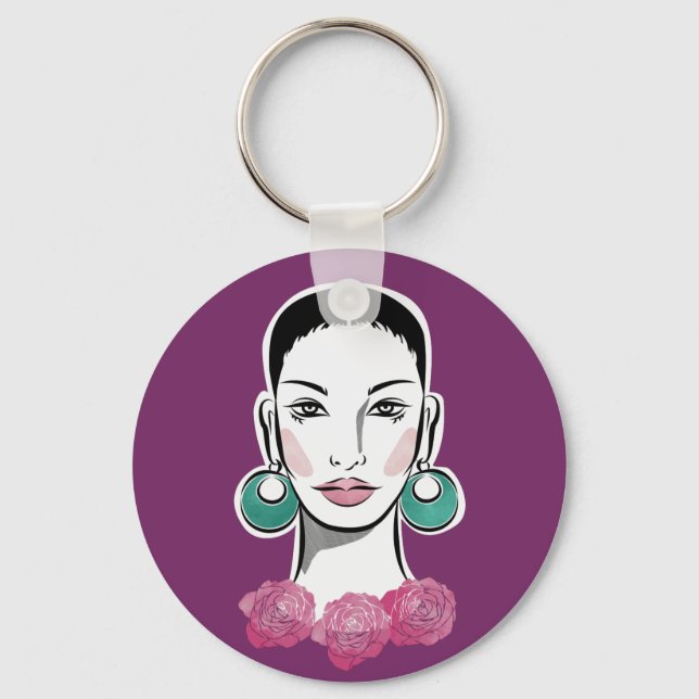 Mod Fleur 1960s Woman Keychain (Front)