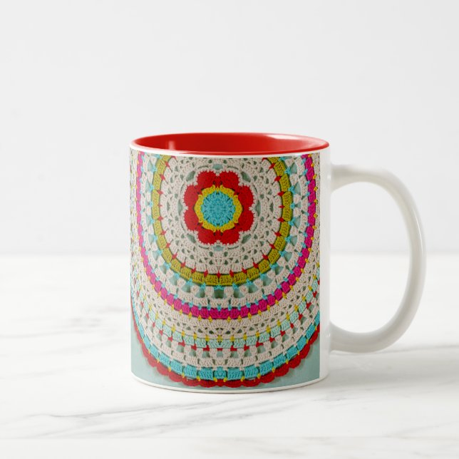 Mod Floral Mandala 11 oz Two-Tone Mug (Right)