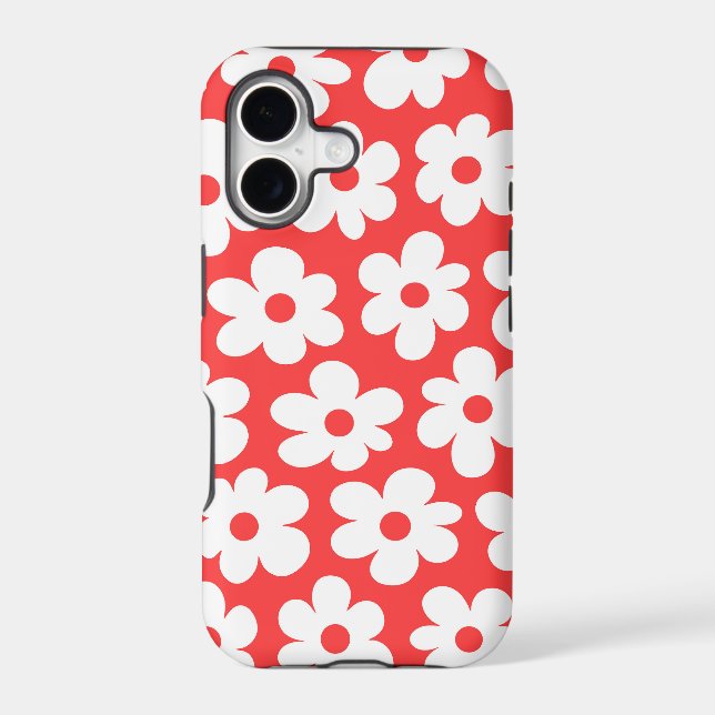 Mod Floral Pattern Pink and Magenta Case-Mate iPhone Case (Back)