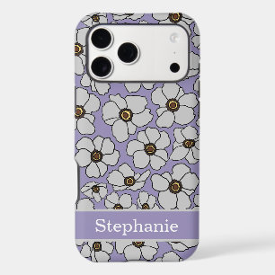 Mod Floral Print On Lavender With Personalization iPhone 17 Pro Max Case