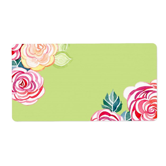 Mod Floral Roses Modern Art Flower Weddings Personalized Shipping Label