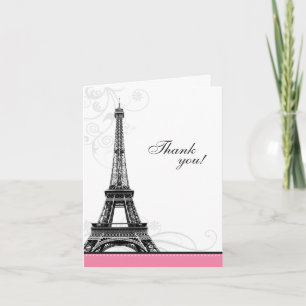 Mod Flourish Eiffel Tower Parisian Thank You Cards