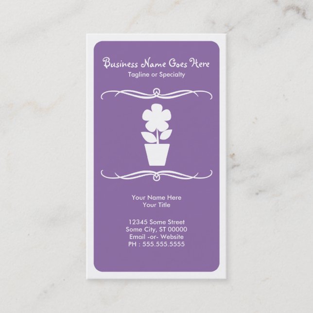 mod flower business card (Front)