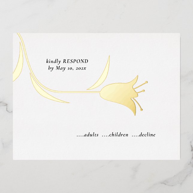 MOD FOIL TULIP WEDDING RSVP CARD (Front)