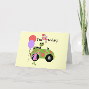 Mod Frogs 4th Birthday Tshirts and Gifts Card