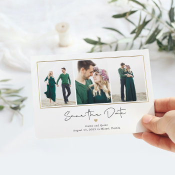 Mod Gallery Editable Color Save The Date Card by berryberrysweet at Zazzle