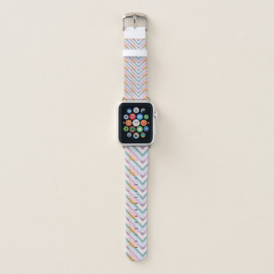 Mod Geo Chevron Graphic Design in Pastel Colors Apple Watch Band