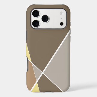 Mod Geometric Criss Cross Latte Brown Art Blocks iPhone 17 Pro Max Case
