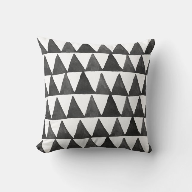 Mod Geometric Triangles Throw Pillow (Front)