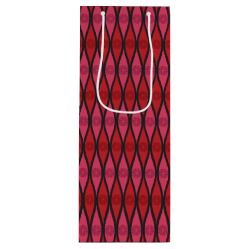 Mod Gift Wrap  Scarlet Lattice Wine Gift Bag
