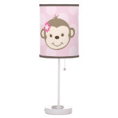 Mod Girl Monkey Nursery Lamp (Pink) (Left)
