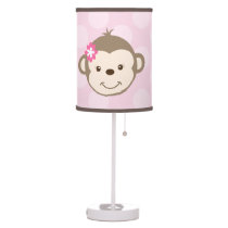 Mod Girl Monkey Nursery Lamp (Pink)