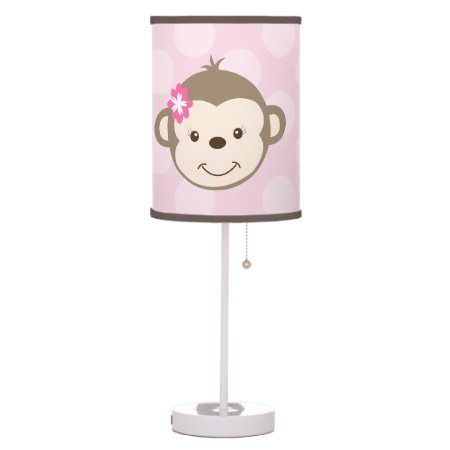 Mod Girl Monkey Nursery Lamp (pink)