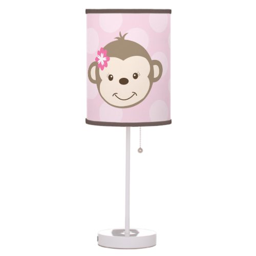 Mod Girl Monkey Nursery Lamp Pink