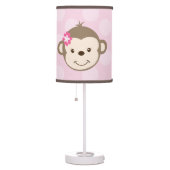 Mod Girl Monkey Nursery Lamp (Pink) (Right)