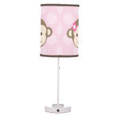 Mod Girl Monkey Nursery Lamp (Pink) (Back)