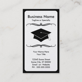 mod grad cap business card