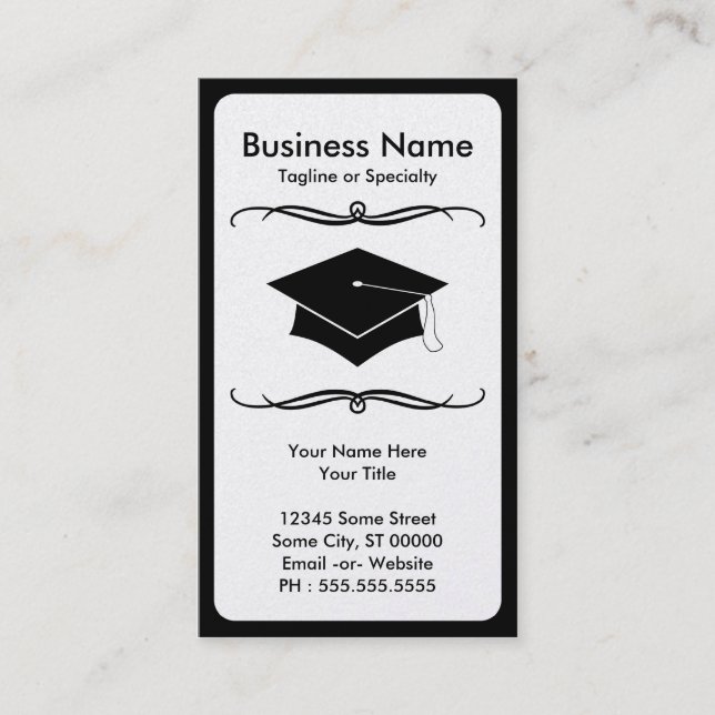 mod grad cap business card (Front)