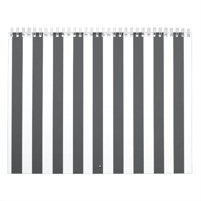 Mod Gray Stripes Pattern Calendar (Cover)