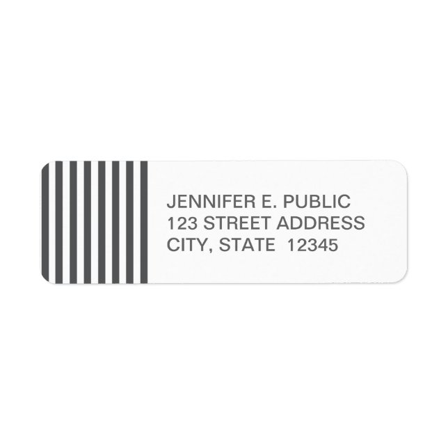 Mod Gray Stripes Pattern Label (Front)