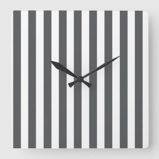 Mod Gray Stripes Pattern Square Wall Clock