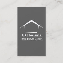 Mod gray white Classy Real estate  businesscards Business Card