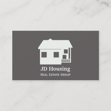 Mod Gray White Classy Real estate  businesscards Business Card