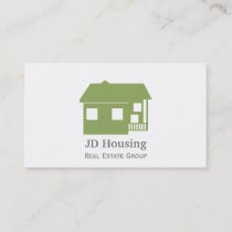 Mod Green White Classy Real estate  businesscards Business Card