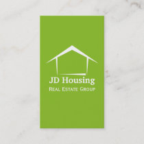 Mod green white Classy Real estate  businesscards Business Card