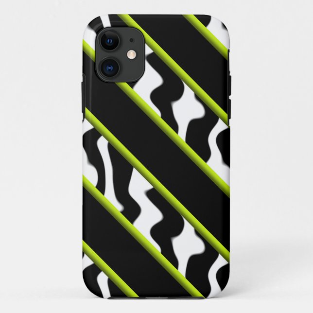 Mod Green Zebra Case-Mate iPhone Case (Back)