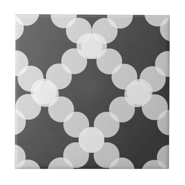 Mod Grey Circle Transparent Pattern Ceramic Tile (Front)