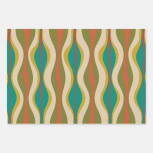 Mod Groove Retro Patterns Wrapping Paper Sheets