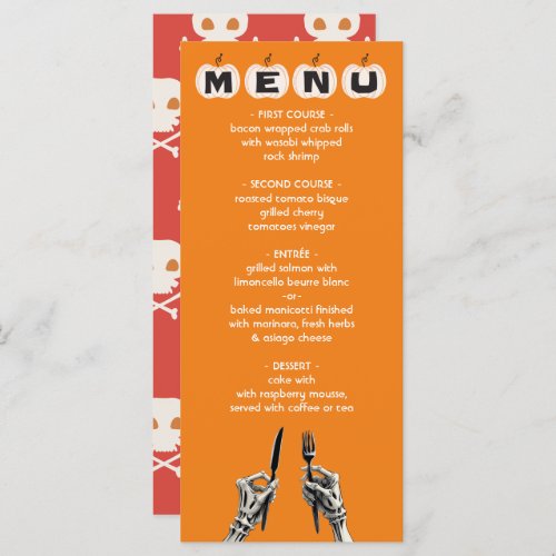 Mod Halloween Wedding Party Menu