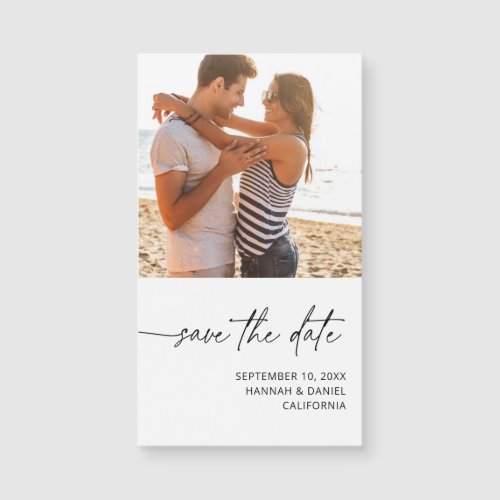  Mod Handwriting Photo W Save the Date Magnet SM