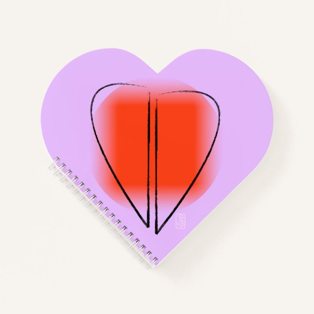 Mod Heart Heart-shaped Spiral Notebook (Front)
