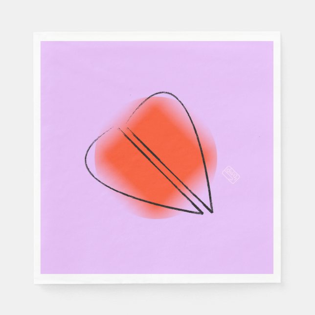 Mod Heart Luncheon Paper Napkin (Front)