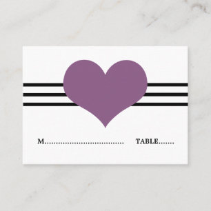 Mod Heart Place Card, Purple Card