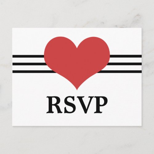 Mod Heart RSVP Postcard Red Invitation Postcard